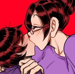1boy assertive assertive_female bangs_over_eyes blush character_name chubby_female cj_(detnox) clara_(detnox) detnox edit edited family female incest incest_(lore) kissing light-skinned_female light-skinned_male light_skin making_out male milf mother_and_son original pale-skinned_female pale-skinned_male pale_skin red_hair short_hair smaller_male taller_female