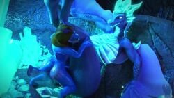 1boy 1girls 3d animated auroth_the_winter_wyvern dota_2 female humanoid interspecies larger_female male male/female scalie size_difference slark_the_nightcrawler smaller_male sound tagme video