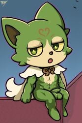 anthro balls buff clothed clothing fur humanoid_genitalia humanoid_penis male mr. nude onegai_my_melody penis pistachio sanrio solo