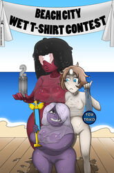 amethyst_(steven_universe) bottomless breast cameltoe contest female garnet_(steven_universe) gem_(species) gem_fusion idlecil oddrich pearl_(steven_universe) smooth_skin steven_universe tagme wet_shirt wet_t-shirt_contest