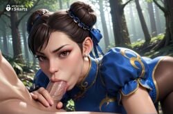 1boy 1boy1girl 1girls ai_generated all_fours artist_logo artist_name blowjob blue_dress breasts brown_eyes brown_hair bun_cover china_dress chinese_clothes chun-li clothed_female_nude_male day double_bun dress earrings erection fellatio forest gumroad_username hair_bun hair_ribbon hi_res jewelry lips looking_at_viewer makeup male_pubic_hair nature nose nude oral outdoors pantyhose patreon_logo patreon_username pearl_earrings penis puffy_short_sleeves puffy_sleeves r34arts ribbon saliva short_hair short_sleeves solo_focus spikes straight street_fighter street_fighter_6 tree twitter_logo uncensored veins watermark web_address