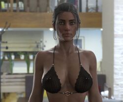 3d big_breasts bikini black_hair braid breasts cleavage dark-skinned_female dark_skin digital_media_(artwork) earrings functionally_nude original_character pierced_nipples solo solo_female transparent_clothing upper_body vara_ohanrahan word2