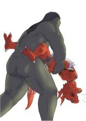 anal_sex cum digimon forced forced_anal furry guilmon hector21314 internal red_skin scary_face