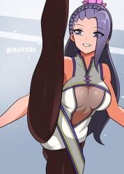1girls bare_arms bare_shoulders bbw beauty_mark big_breasts braided_hair breasts busty cameltoe cleavage female female_focus female_only graffxero hair_over_one_eye hair_ribbon hi_res high_resolution highres inner_sideboob king_of_fighters kof large_breasts leg_up light-skinned_female light_skin long_hair luong_(kof) one_leg_up pale-skinned_female pale_skin pantyhose perky_breasts pinup pose posing purple_eyes purple_hair ribbon skimpy skimpy_clothes skimpy_dress sleeveless sleeveless_dress smile smiling snk snk_heroines:_tag_team_frenzy solo solo_female solo_focus standing standing_on_one_leg teeth teeth_showing the_king_of_fighters thighs very_high_resolution
