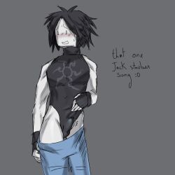 2d blush bulge diantha_tha_dog forsaken_(roblox) gay leotard male nonbinary pants pants_pull penis roblox roblox_game robloxian standing tagme text two_time_(forsaken) white_skin