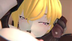 2girls against_wall animated black_hair bottomless breasts breasts_out cunnilingus hand_on_head heart-shaped_pupils incest leg_up licking_pussy no_sound on_knees ponytail purple_eyes pussy red_hair red_highlights rougenine ruby_rose rwby silver_eyes sisters tagme underwear_around_one_leg vagina video yang_xiao_long yellow_hair yuri