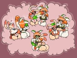 aged_up anthro ass big_breasts big_butt boxing boxing_gloves bra breasts bruised buterchikin canid canine canis clothing cream_the_rabbit crossover duo female fight freedom_planet fur galaxytrail green_eyes hair handwear head_between_breasts hi_res lagomorph long_ears mammal milla_basset motion_lines mouthguard nipples orange_hair pained_expression pained_look punch ryona sega smile sonic_(series) sonic_the_hedgehog_(series) sports_bra tagme tan_body tan_fur underwear violence white_body white_fur wide_hips