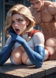 1boy 1girls ai_generated anal anal_sex background big_ass big_breasts breasts dc dc_comics dcau djpaint96-ii female grabbing_ass justice_league justice_society_of_america male penis_in_ass power_girl raped_superheroine resisting resisting_pleasure screaming_in_pleasure sex superprime_(dc)