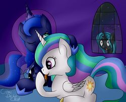 alicorn changeling clitoris clothing cremedelaclop_(artist) crown cunnilingus equine female footwear friendship_is_magic green_eyes group horn horse incest mammal my_little_pony oral penetration pony princess_celestia_(mlp) princess_luna_(mlp) purple_eyes pussy queen_chrysalis_(mlp) sex shoes smooth_skin vaginal_penetration wings