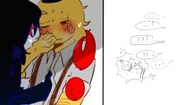 adventure_forward adventure_forward_2 doodle eye_closed heresy_heresy long_hair mason_maynot_(adventure_forward) roblox roblox_game self_upload semi_public stratosfear_(adventure_forward_2) tagme tail through_clothes touching touching_chest