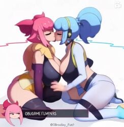 animated big_breasts female janet_(brawl_stars) kissing melodie_(brawl_stars) tagme video