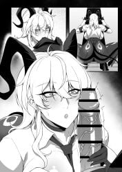 1boy 1girls ass big_ass big_breasts big_butt big_cock big_dick big_penis blush boob breasts cero_rains clothed clothes clothing cock cock_shock cock_worship comic dick fat_ass fat_butt female horns imminent_oral imminent_sex larger_female male male_rover_(wuthering_waves) older_female penis rover_(wuthering_waves) shorter_male smaller_male tail taller_female thick_ass thick_butt tight_clothing unzipped_pants wuthering_waves younger_male zani_(wuthering_waves)