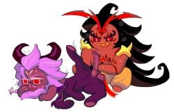 2boys big_cock blush buffalo burning_spice_cookie cookie_run cookie_run_kingdom drooling holding_penis pre_cum saffron_buffalo_cookie sweat yaoi