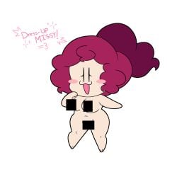 12th_(m_a_y_o) 1girls blush boobs_out breasts breasts breasts_out censor_bar censored censored_breasts censored_genitalia censored_nipples censored_pussy completely_naked completely_naked_female completely_nude completely_nude_female dress_down dress_up edit female female_focus female_only funnyhoohooman lil_miss naked nude oc original original_character solo solo_female solo_focus thick_thighs wide_hips