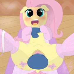 absurd_res anthro asphyxiation blush blushing_profusely bulge choking clothed clothing clothing_around_one_leg disembodied_hand disembodied_penis female fluttershy_(mlp) footwear friendship_is_magic fskindness genitals hasbro hi_res makeup male my_little_pony panties panties_around_one_leg panties_down partially_clothed penetration penis pussy socks solo underwear underwear_around_one_leg underwear_down vaginal_penetration vaginal_penetration