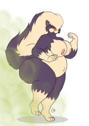 2017 4_toes anthro anthrofied areola ass belly big_breasts big_butt big_tail biped breasts closed_eyes coaster14 curvy_figure digital_media_(artwork) eyelashes fangs fart fart_cloud fart_fetish feet female fist full-length_portrait fur generation_4_pokemon gloves_(marking) hair hair_over_eye hi_res huge_thighs leaning leg_markings love_handles mammal markings mephitid multicolored_body multicolored_fur navel nintendo nipples nude on_one_leg orange_nose overweight overweight_anthro overweight_female pokemon pokemon_(species) pokemorph portrait purple_body purple_fur raised_leg raising_leg signature simple_background skunk skuntank smile socks_(marking) solo standing straining tail tan_body tan_fur tan_hair teeth thick_thighs toes two_tone_body two_tone_fur white_background wide_hips