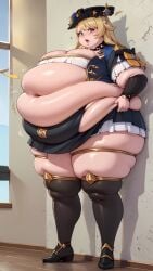 1females 1girls ai_generated bbw belly belly_button blonde_hair blonde_hair_female breasts exposed_fat_belly fat fat_female fat_girl fat_woman female female_focus female_only fontaine_girls genshin_impact hoyoverse light-skinned_female light_skin mihoyo mihoyo_technology_(shanghai)_co._ltd. navia_(genshin_impact) obese obese_female solo solo_female solo_focus standing