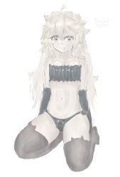 aether_(genshin_impact) big_thighs crossdressing eyelashes femboy femboy_aether genshin_impact long_hair male male_only panties penis_in_panties sitting tights topwear