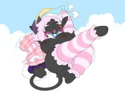 1girls 2025 anthro areola armwear big_breasts black_body black_fur black_tail bovid breasts caprine closed_eyes clothed clothed_anthro clothed_female clothing cloven_hooves digital_media_(artwork) female female_only fur furry headgear headwear hi_res hooves kame_3 legwear mammal nipples open_mouth original partially_clothed partially_clothed_anthro partially_clothed_female sheep sleeping solo tail thigh_highs tongue