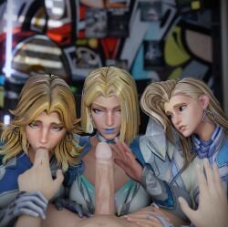 1boy 3d 3d_model 3d_render 3girls 3girls1boy blender blender_(software) blender_cycles blonde_female blonde_hair blue_eyes blue_lipstick blue_nails caucasian_female caucasian_male emma_frost emma_frost_(marvel_rivals) eye_contact finger_on_mouth finger_on_penis hand_on_hip hands_on_thighs horny_female invisible_woman invisible_woman_(marvel_rivals) looking_at_penis looking_at_viewer marvel marvel_rivals pov pov_eye_contact renderless3d sue_storm teasing_penis teasing_viewer