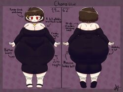 1girls 22_years_old 2d 2d_(artwork) 2d_artwork artist_signature big_ass big_breasts big_butt black_clothing brown_hair brown_hair_female brunette brunette_female brunette_hair bubble_ass bubble_butt chara character_sheet chubby chubby_female color digital_drawing_(artwork) digital_media_(artwork) english english_text fatass fatso hairpin heart_hairclip heart_locket heart_necklace light-skinned_female light_skin massive_ass massive_butt milf_body nitnat obese red_eyes reference_image reference_sheet rosy_cheeks short_hair undertale undertale_(series)