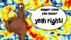 1ambiguous 1boy 2019 2d 2d_(artwork) 2d_artwork abstract_background ambiguous_gender ass ass_bigger_than_head ass_expansion ass_focus bear character_request dialogue expansion femboy hands_on_ass hands_on_hips hyper_ass male massive_ass murontis2001 red_clothing red_thong red_underwear solo speech_bubble tagme text thatdawgmurray thong toony underwear unknown_character unknown_species upset youtube_thumbnail