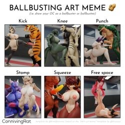 absurd_res anthro areola ball_punching balls biped blue_body blue_eyes breasts canid canine cock_and_ball_torture connivingrat crocodile crocodilian dragon erection felid female fur genital_torture genitals glans green_body group hair hi_res horn humanoid_genitalia humanoid_penis kicking_balls lagomorph leporid male male/female mammal mostly_nude mythological_creature mythological_scalie mythology nipples orange_body orange_fur pantherine penis rabbit reptile scalie standing tan_body tiger