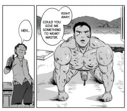 2boys black_hair bruise dominant dominant_male domination english english_text fingers gay gay_domination gay_male humiliation male male/male male_focus male_only muscular muscular_male original original_character original_characters roaringmoon small_dom_big_sub smaller_dom smaller_dom_larger_sub smaller_dominant submissive submissive_male text yaoi