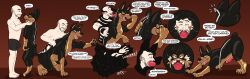 2025 4_fingers 4_toes 5_fingers absurd_res animal_costume animal_dildo animal_genitalia animal_penis animal_sex_toy animate_inanimate ass_up balls_outline bara barazoku biped biped_to_quadruped black_body black_pawpads brown_body bulge canid canine canine_dildo canine_genitalia canine_penis canis clothing cock_gag costume cutaway detailed_background detailed_bulge dialogue digitigrade dildo dobermann domestic_dog duo english_text erection feet feral fingers forced forced_transformation gag gagged genital_outline genitals glistening glistening_body hi_res human human_to_feral humanoid_hands internal knot knotted_penis latex latex_clothing latex_creature latex_skinsuit latex_transformation living_clothing living_latex male male_human mammal merging mid_transformation multi_frame_sequence nearu-senpai nipples nude nude_human nude_male onomatopoeia pawpads penis penis_outline pinscher plantigrade plantigrade_to_digitigrade quadruped sequence sex_toy skinsuit sound_effects species_transformation speech_bubble standing suit_transformation takeover tentacle text tight_clothing toes transformation transformation_sequence zipper