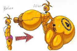 1girls alternate_version_at_source areolae ass ass_bigger_than_head before_and_after big_areola big_ass big_breasts big_butt black_sclera bracelet bracelets breasts breasts_bigger_than_head bubble_butt clothing curvaceous curvy curvy_figure erect_nipples female female_only five_nights_at_freddy's five_nights_at_freddy's_2 hourglass_figure huge_ass huge_breasts hyper_ass hyper_breasts looking_back montgomery_glands mostly_nude neckwear nude pink_nails robot robot_girl sharp_teeth side_view slim_waist smile solo solo_female spiked_bracelet spiked_collar sweat sweaty sweaty_body sweaty_breasts sweaty_butt sweaty_thighs thick_thighs toy_chica_(fnaf) varix voluptuous voluptuous_female white_background white_eyes wide_hips