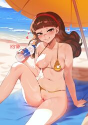 ass beach bikini bikini_aside bikini_bottom bikini_top boobs_out bra breasts brown_eyes brown_hair clitoral_hood clitoris comic comic_page golden_bikini golden_week hairband heart ikstina implied_sex lube lube_bottle lube_drip lubricant medium_breasts morticia_smith morty_smith navel nipples no_sound ocean panties panties_aside pussy pussy_juice pussy_juice_drip rick_and_morty sea smug smug_face spread_legs spreading thick thick_thighs towel wide_hips