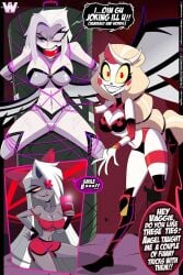 bondage breasts charlie_morningstar_(hazbin_hotel) defeated digital_drawing_(artwork) great_dude hazbin_hotel lute_(hazbin_hotel) sexy thick tied_up vaggie_(hazbin_hotel) wrestler wrestling wrestling_ring wwe