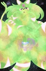 absurd_res anthro cosmic_background cosmic_fur cosmic_hair cosmic_tail eeveelution espeon ethereal_hair female forked_tail galaxy gem generation_2_pokemon genitals hi_res intergalactic_macro leg_markings macro markings nintendo pokemon pokemon_(species) pussy sihagen solo space spread_legs spread_vulva spreading stripes tail unusual_anatomy unusual_tail vee_(beagle) vulva