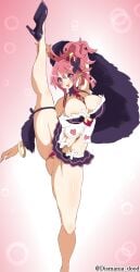 breasts cleavage disgaea disgaea_5 dismania large_breasts nippon_ichi_software seraphina_(disgaea) splits spread_legs thick_thighs thighs thong