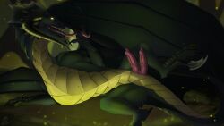 2_penises absurd_res animal_genitalia animal_penis anus ass black_body black_dragon_(dnd) black_scales bodily_fluids cunnilingus_gesture digitigrade dragon dragon_(dnd) dungeons_and_dragons feral genital_fluids genitals gesture glowing glowing_eyes hasbro hemipenes hi_res horn looking_at_viewer male membrane_(anatomy) membranous_wings multi_genitalia multi_penis mythological_creature mythological_scalie mythology penis presenting presenting_hindquarters presenting_penis rear_view scales scalie seductive skyebold solo suggestive suggestive_gesture tail thick_tail thick_thighs tongue tongue_out vaginal_fluids widescreen wings wizards_of_the_coast yellow_eyes