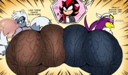 1boy 2girls big_ass big_butt color color_edit colored colored_sketch massive_ass sonic_(series) sonic_the_hedgehog_(idw) sonic_the_hedgehog_(series) tangle_the_lemur thick_ass thick_butt ultimateshadow wave_the_swallow