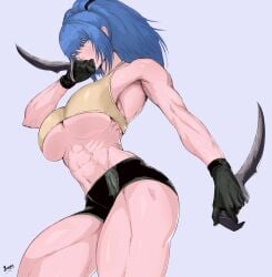 1girls abs absurd_res absurdres amazon bare_arms bare_shoulders bare_thighs bbw biceps big_breasts black_gloves blue_eyes blue_hair booty_shorts breasts busty cleavage clothed clothing female female_focus female_only gloves hi_res high_resolution highres hips holding_weapon ikari_warriors juggler_(artist) king_of_fighters kof large_breasts leona_heidern light-skinned_female light_skin looking_at_viewer looking_down minishorts muscles muscular muscular_female muscular_thighs narrowed_eyes pale-skinned_female pale_skin pinup ponytail pose posing short_shorts shorts snk solo solo_female solo_focus standing swords the_king_of_fighters thick_thighs thighs thunder_thighs tied_hair toned toned_body toned_female toned_stomach underboob very_high_resolution weapons wide_hips workout_clothes