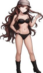 ai_generated bikini black_bikini boots jujo_miu strapless_bikini tribe_nine