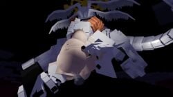 3d animated cumflation jujutsu_kaisen khangbaka mahoraga_(jujutsu_kaisen) minecraft moaning original_character tagme video