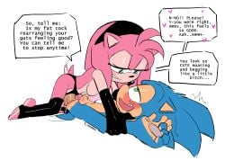 amy_rose balls dominant_female elbow_gloves fellatio female furry latex_clothing leggings legs_up male muttgirl peggy_carter penis pov sega sex smommo sonic_(series) sonic_the_hedgehog strap-on submissive_male tailwag