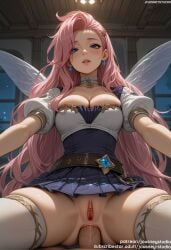1boy ai_generated anal bangs belt blue_eyes blue_skirt blush breasts choker cleavage clitoris clothing cowgirl_position dress earrings feathered_wings feathers female female hair_ornament indoors jewelry jousneystudio large_breasts league_of_legends league_of_legends:_wild_rift legwear lips long_hair looking_at_viewer male nipples on_top outstretched_arms parted_lips penis pink_hair puffy_short_sleeves puffy_sleeves pussy riot_games seraphine_(league_of_legends) sex short_sleeves skirt smile solo_focus spread_legs star_(symbol) star_earrings straddling straight thighhighs thighs vagina vaginal_penetration veins veiny_penis very_long_hair white_legwear white_thighhighs window wings