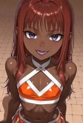 acacia_(jdelta) ai_generated ai_video alluring_gaze black_girl dark-skinned_female dark_skin ebony ebony_female flat_chest flat_chested jdelta popsicle popsicle_in_mouth pov_eye_contact purple_eyes red_hair sexy sucking suggestive_gesture suggestive_look tagme tiny_breasts video