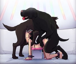 1girls 2animals all_fours balls_deep barefoot bestiality black_hair bondage breasts brown_eyes canine cum cum_in_mouth cum_in_throat cum_inside cum_leaking cum_out_nose cum_overflow cum_trail deepthroat doggy_style dominant_feral double_penetration eyline_avari feet fellatio female female_on_feral feral forced_bestiality from_behind glasses hair human human_on_feral humanoid immobile interspecies irrumatio knot knotted knotting long_hair male mounted oral oral_knotting penetration penis rape restrained sex small_breasts sparrow_(artist) spitroast straight threesome throat_bulge toes zoophilia