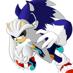 1boy 1girls anthro big_breasts bimbo boots breasts clothes duo eyeshadow female footwear gloves hedgehog hi_res high_heel_boots high_heels lipstick makeup male mammal ravnic rule_63 sega sex silver_the_hedgehog sonic_(series) sonic_the_hedgehog sonic_the_hedgehog_(series) sonic_the_werehog spiked_shoes straight vaginal_penetration werehog