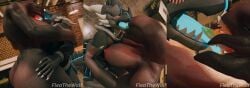 3d_(artwork) absurd_res alien anthro breasts close-up clothing digital_media_(artwork) dragon duo eyes_closed female fleathewolf french_kissing halo_(series) hi_res jockstrap kissing larger_female male male/female microsoft multiple_angles mythological_creature mythological_scalie mythology nipples nude sangheili scalie size_difference smaller_male tongue tongue_out underwear xbox_game_studios xero_(captainscales)