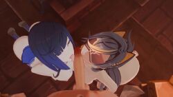 1boy 3d 3d_(artwork) 3d_animation 3girls animated anon_nsfw_va assdepik big_breasts blowjob breast_grab chiyo1000nights collaborative_fellatio cum cum_in_mouth cum_in_pussy cum_inside cum_on_face cum_twice dehya_(genshin_impact) ffm_threesome genshin_impact grabbing_ass hoyoverse indoors jeht_(genshin_impact) kissing lecheryamoreva lesbian_kiss light-skinned_female light-skinned_male light_skin male mihoyo opennsfwsp oral room sound submissive tagme threesome vagina vaginal_penetration video video_games voice_acted yelan_(genshin_impact)
