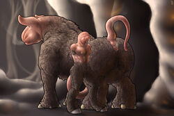anus conjoined corruption drooling male male_only mammal mot nude penis saliva shiny transformation unknown_species