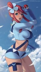 skyla (pokemon) from nintendo by ryuuneart