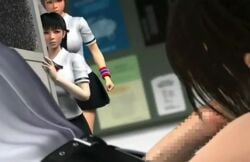 3d animated asian ayane_tendo brown_hair censored dark-skinned_female deep_blowjob deepthroat eye_contact fellatio female hair implied_deepthroat kayo_shinozaki male oral ponytail school_uniform schoolgirl seductive_eyes shoko_sugimoto straight sugimoto_shouko umemaro umemaro_3d voyeur