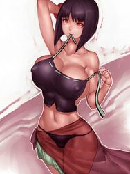 1girls bra breasts female female_only god_eater nipples panties pink_eyes solo tachibana_sakuya